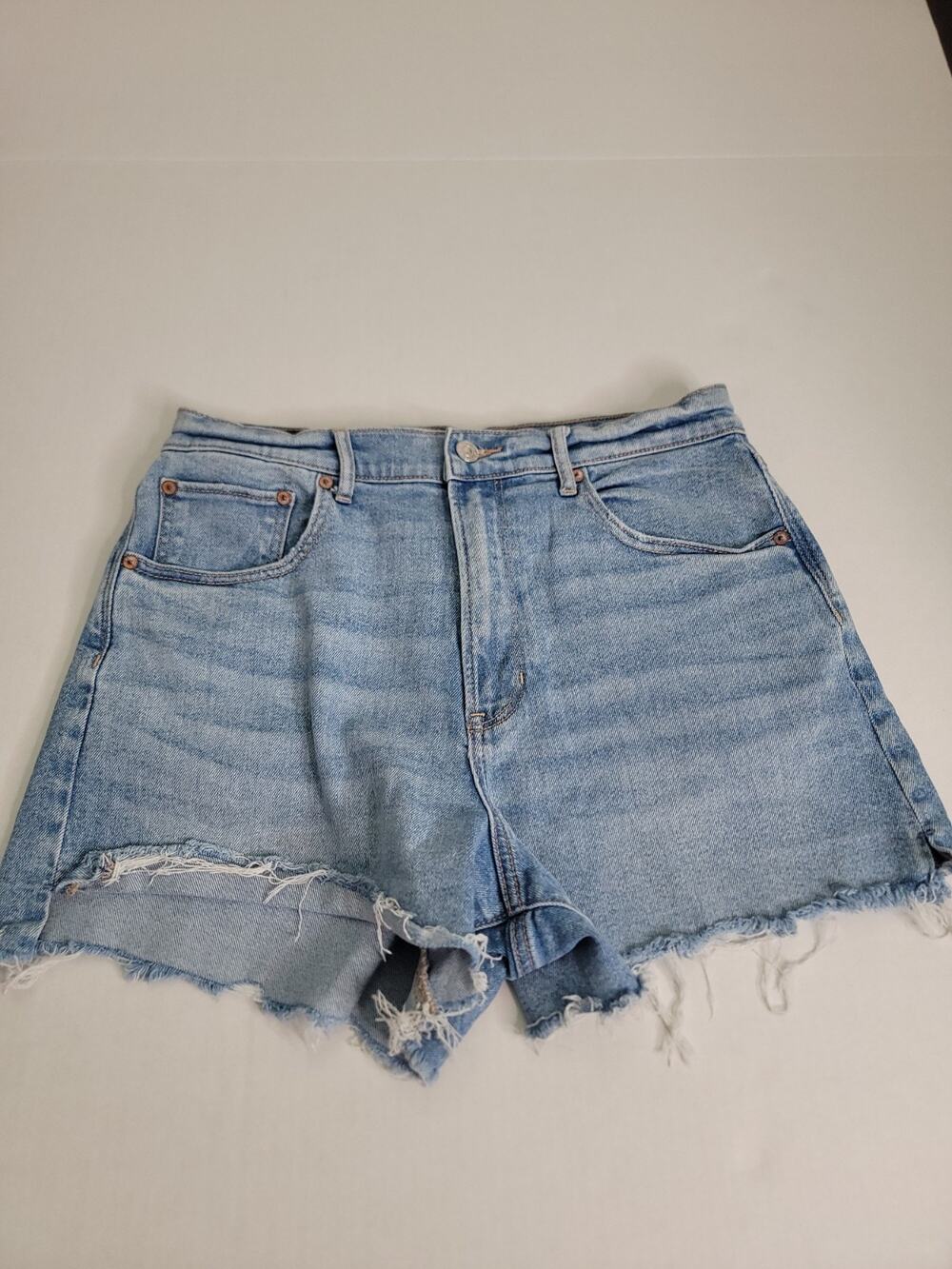 AMERICAN EAGLE 90's Boyfriend Shorts Womens Sz 12 Highest Rise Distressed Fray